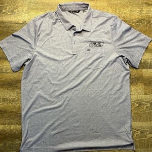 Light Blue Heather Fine Gray Men's Pocket Polo Excellent Condition XXL 2XL
